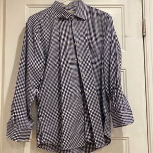 Nordstrom Trim Fit Blue Checker Button Down